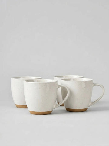Light Beige Reactive Glaze Ceramic Coffee Mug Set