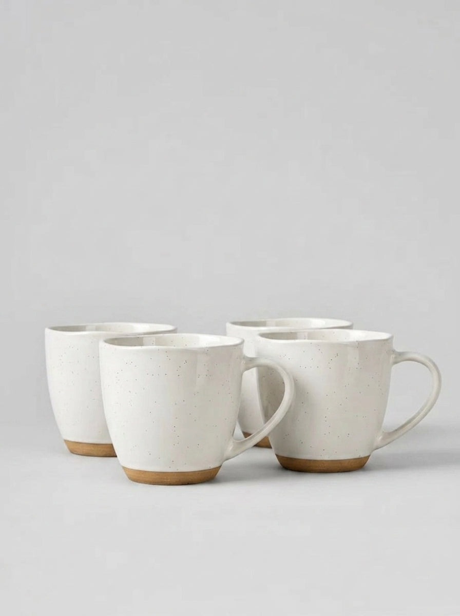 Light Beige Reactive Glaze Ceramic Coffee Mug Set