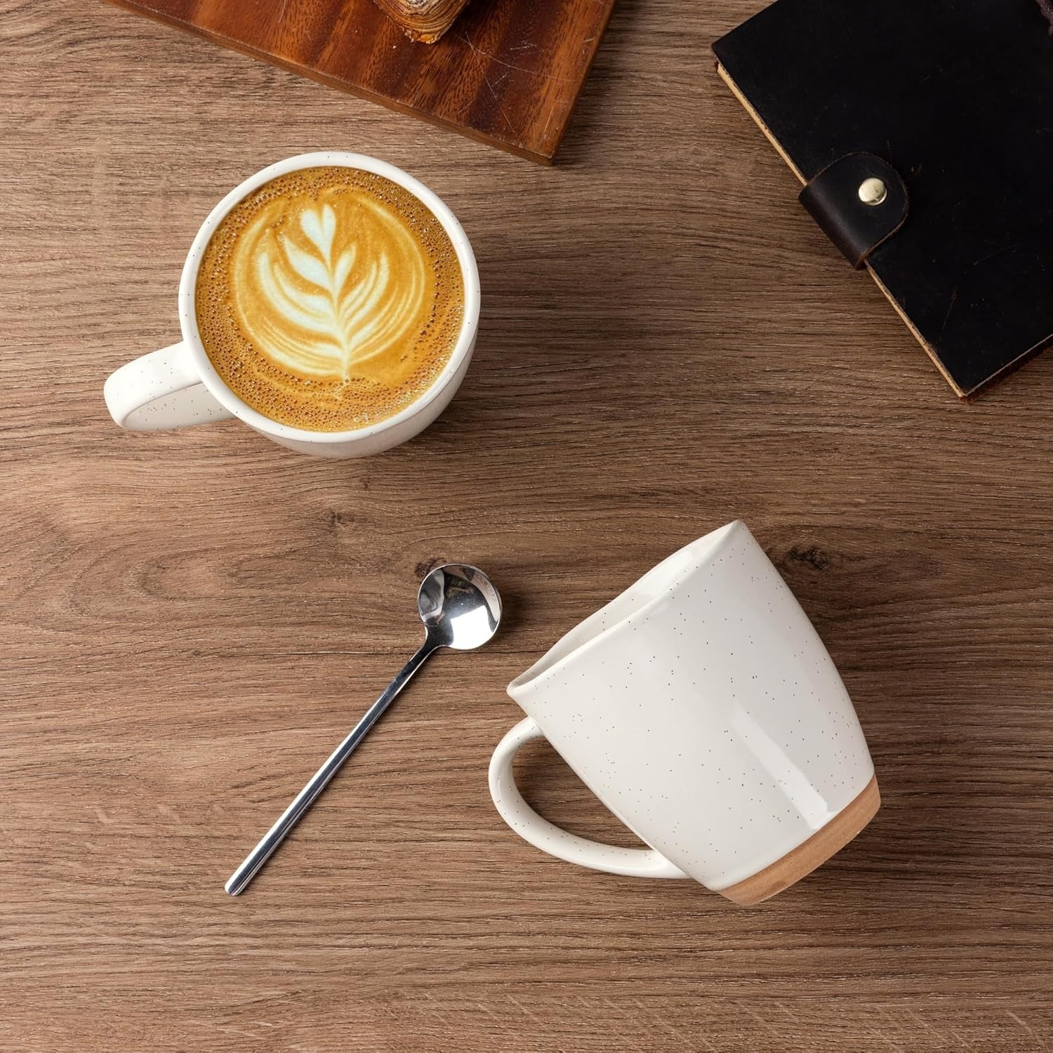 Light Beige Reactive Glaze Ceramic Coffee Mug Set
