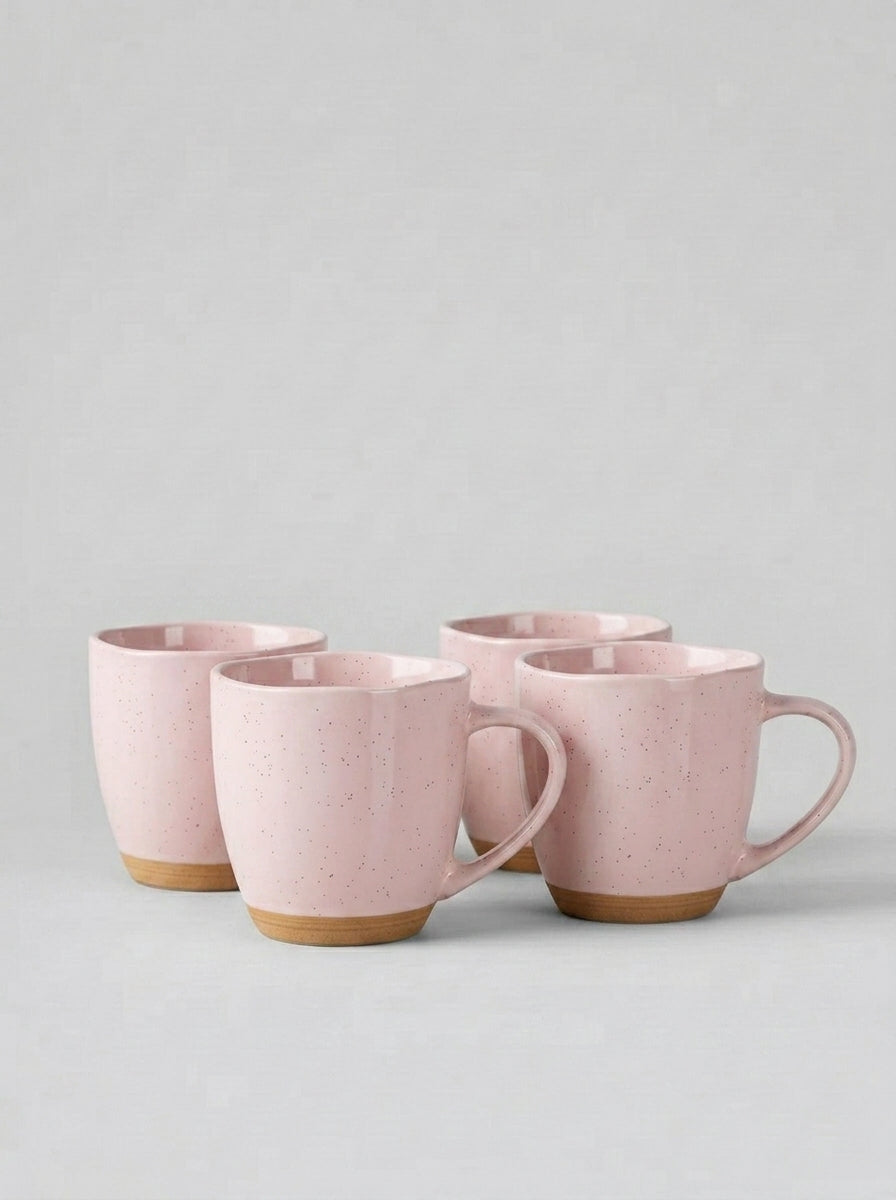 Light Beige Reactive Glaze Ceramic Coffee Mug Set