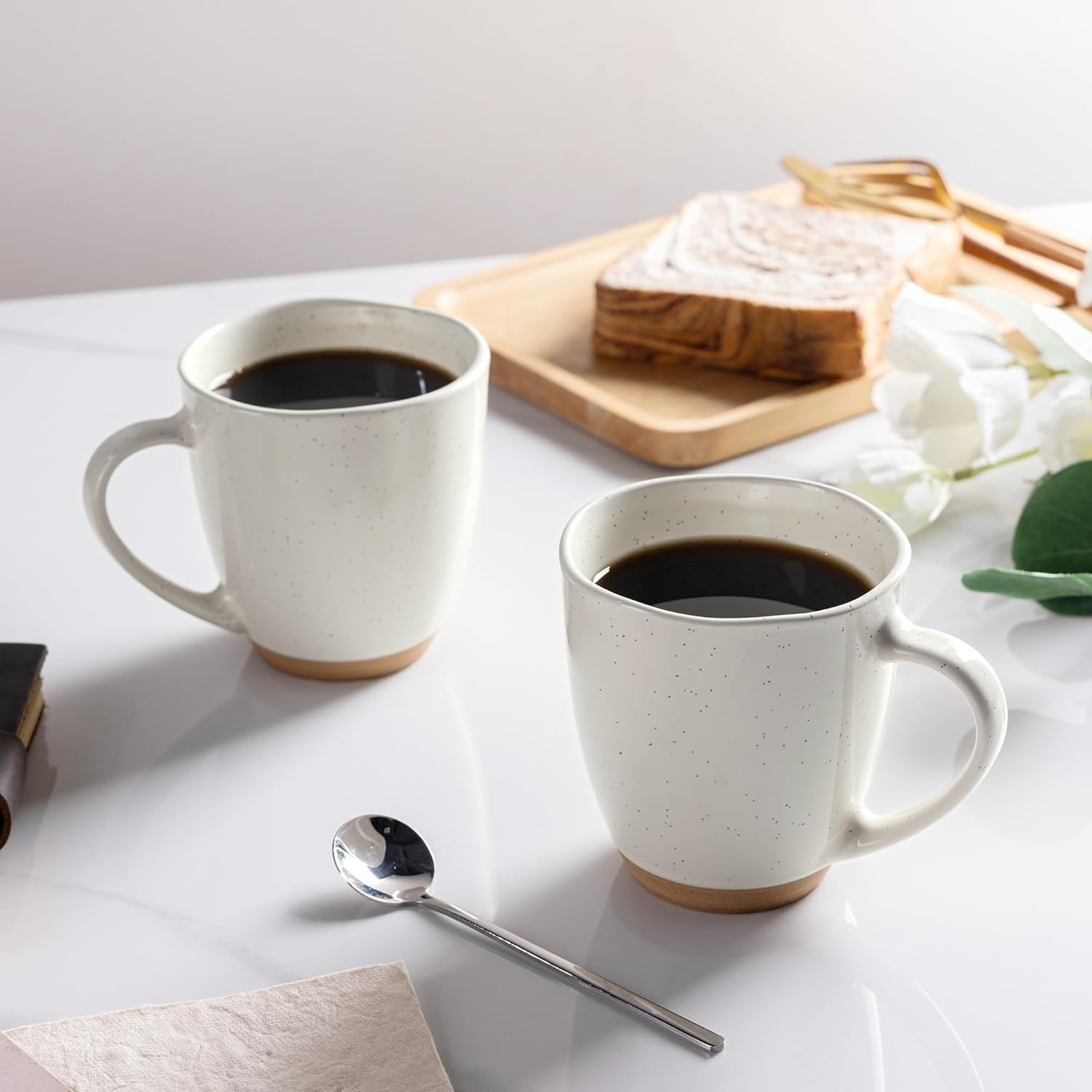 Light Beige Reactive Glaze Ceramic Coffee Mug Set