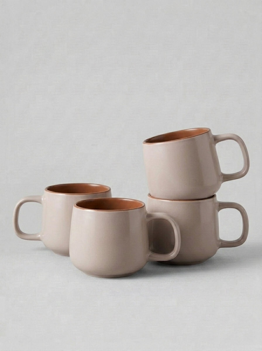 Rose Sand Nordic Stoneware Coffee Mug Set