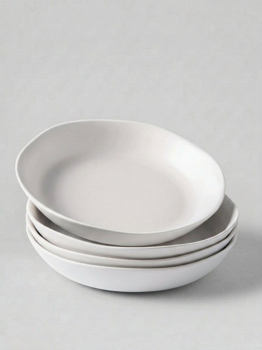 Speckled Black Stoneware Pasta Bowl Set